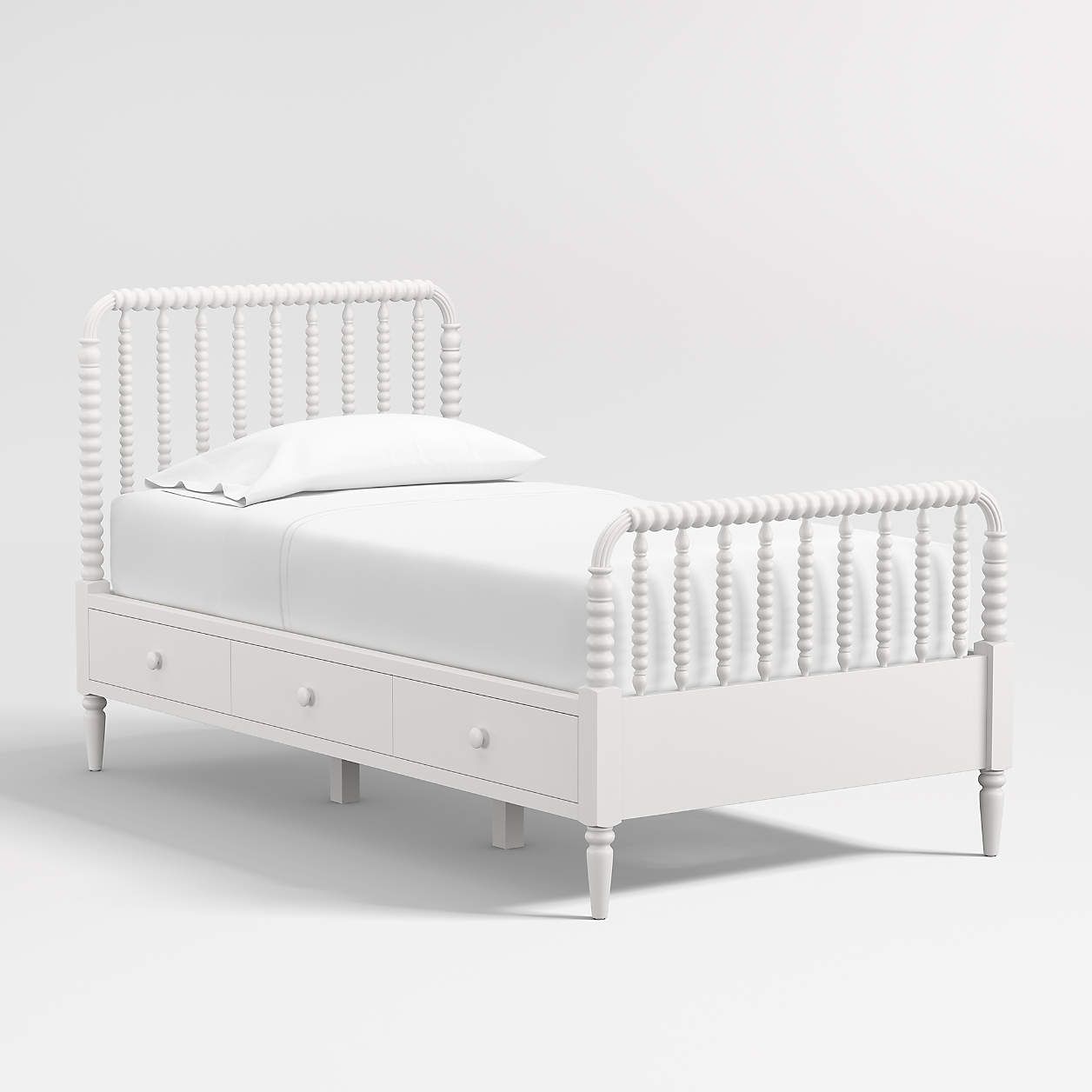 Crate and Kids Jenny Lind Kids Twin Storage Bed Bed with Storage Drawers Spindle 